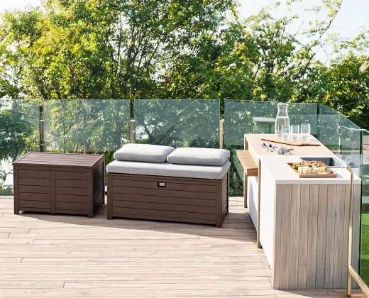 Suncast patio storage collection