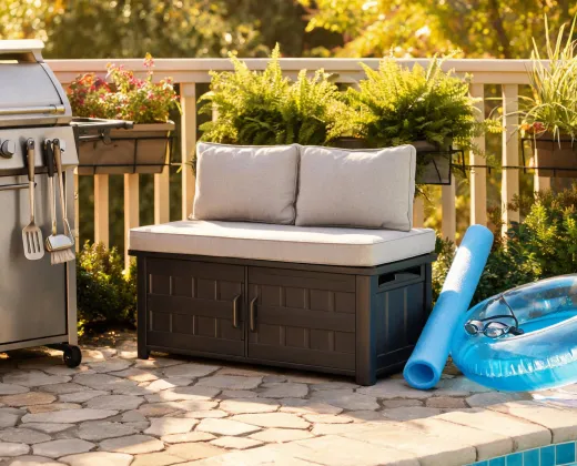 Suncast deck storage seat